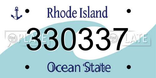 330337 Rhode Island License Plate