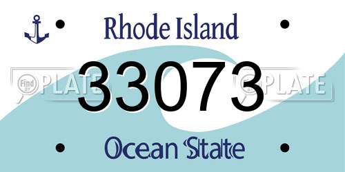 33073 Rhode Island License Plate