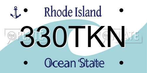 330TKN Rhode Island License Plate