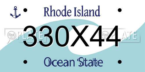 330X44 Rhode Island License Plate