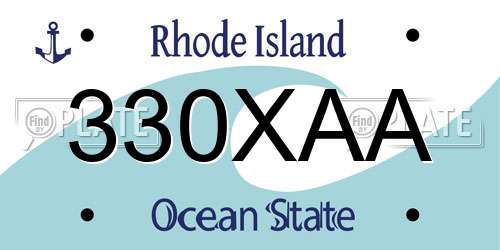 330XAA Rhode Island License Plate