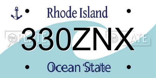 330ZNX Rhode Island License Plate