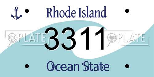 3311 Rhode Island License Plate