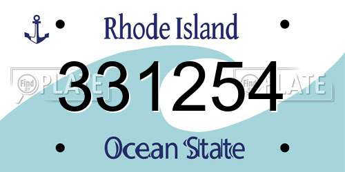 331254 Rhode Island License Plate