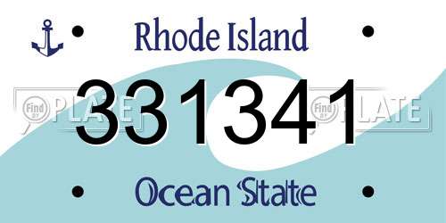 331341 Rhode Island License Plate