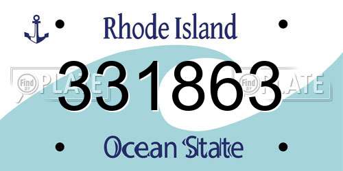 331863 Rhode Island License Plate