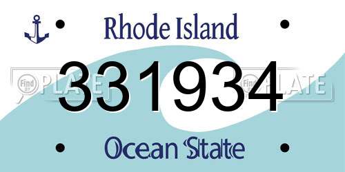 331934 Rhode Island License Plate
