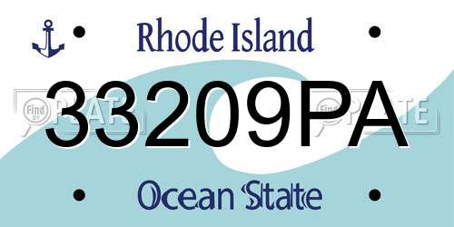 33209PA Rhode Island License Plate