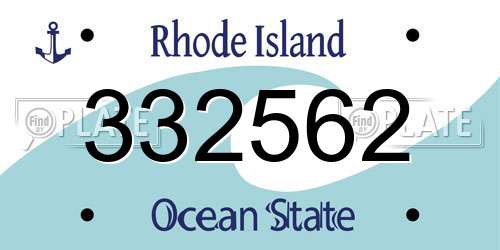 332562 Rhode Island License Plate