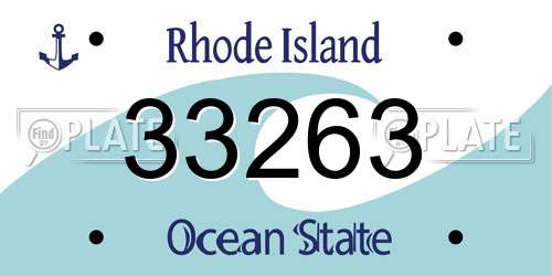 33263 Rhode Island License Plate