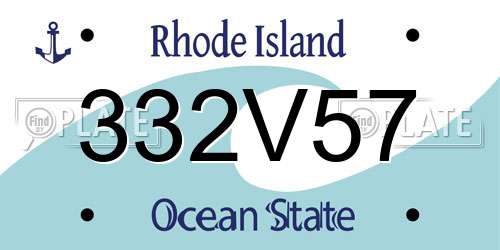 332V57 Rhode Island License Plate