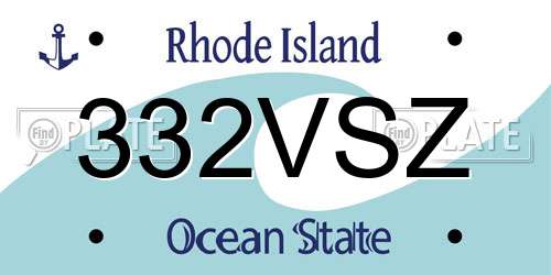 332VSZ Rhode Island License Plate