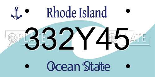 332Y45 Rhode Island License Plate