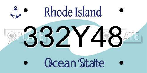 332Y48 Rhode Island License Plate