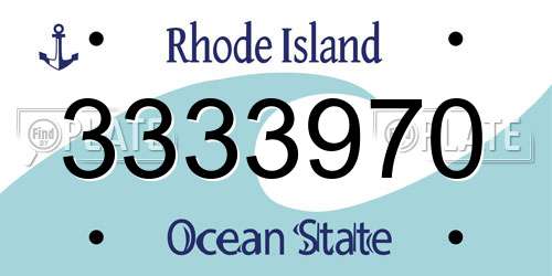 3333970 Rhode Island License Plate
