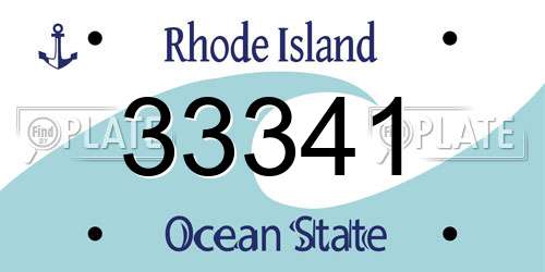 33341 Rhode Island License Plate