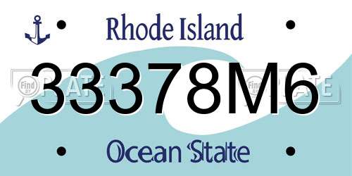 33378M6 Rhode Island License Plate