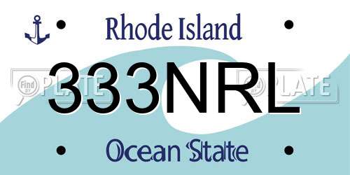 333NRL Rhode Island License Plate