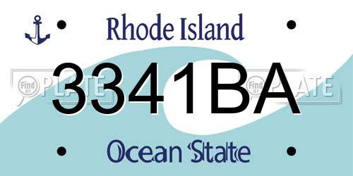 3341BA Rhode Island License Plate