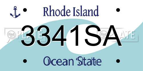3341SA Rhode Island License Plate