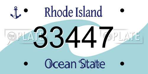 33447 Rhode Island License Plate