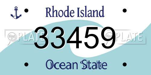 33459 Rhode Island License Plate