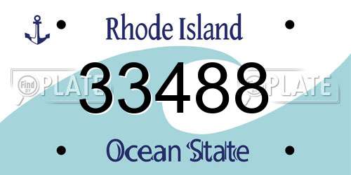 33488 Rhode Island License Plate