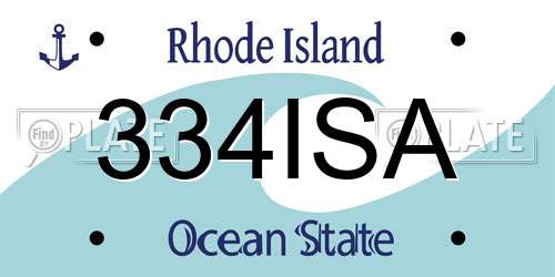 334ISA Rhode Island License Plate