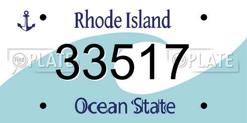 33517 Rhode Island License Plate