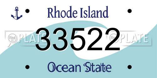 33522 Rhode Island License Plate