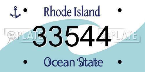 33544 Rhode Island License Plate