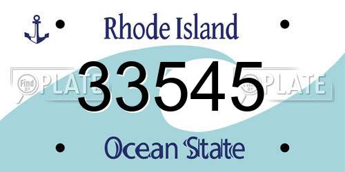 33545 Rhode Island License Plate