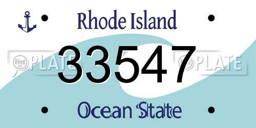 33547 Rhode Island License Plate