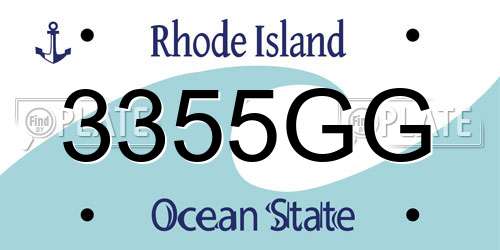3355GG Rhode Island License Plate