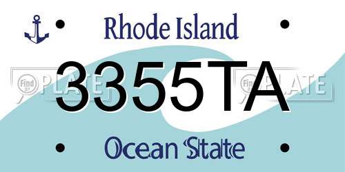 3355TA Rhode Island License Plate