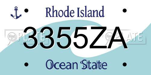 3355ZA Rhode Island License Plate