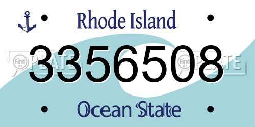 3356508 Rhode Island License Plate