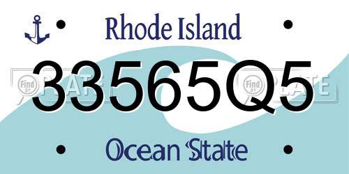 33565Q5 Rhode Island License Plate
