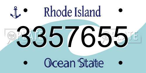 3357655 Rhode Island License Plate