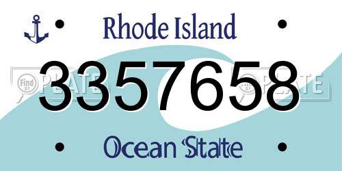 3357658 Rhode Island License Plate