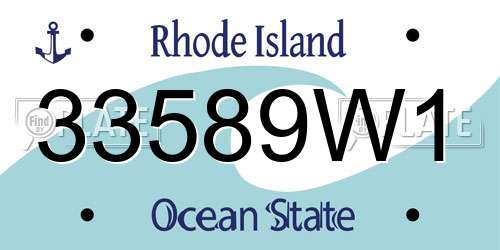 33589W1 Rhode Island License Plate
