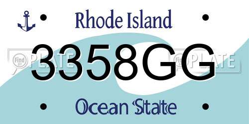 3358GG Rhode Island License Plate