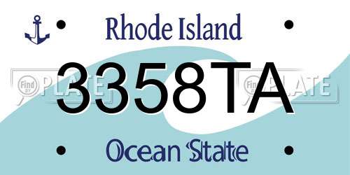 3358TA Rhode Island License Plate