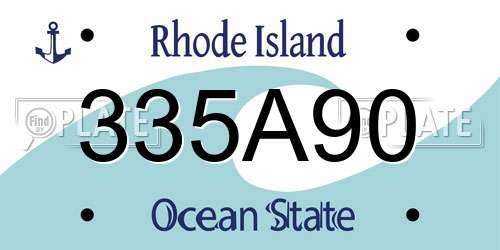 335A90 Rhode Island License Plate