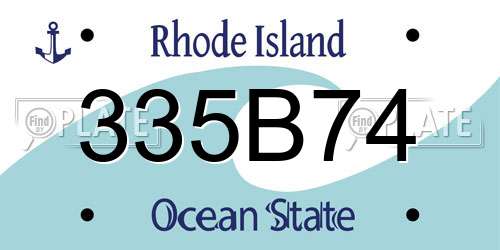 335B74 Rhode Island License Plate