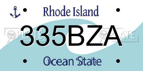 335BZA Rhode Island License Plate