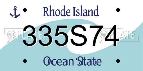 335S74 Rhode Island License Plate