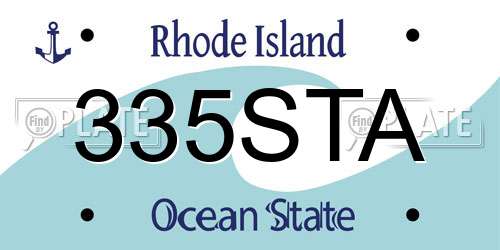 335STA Rhode Island License Plate