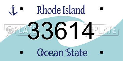 33614 Rhode Island License Plate