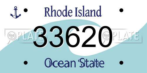 33620 Rhode Island License Plate